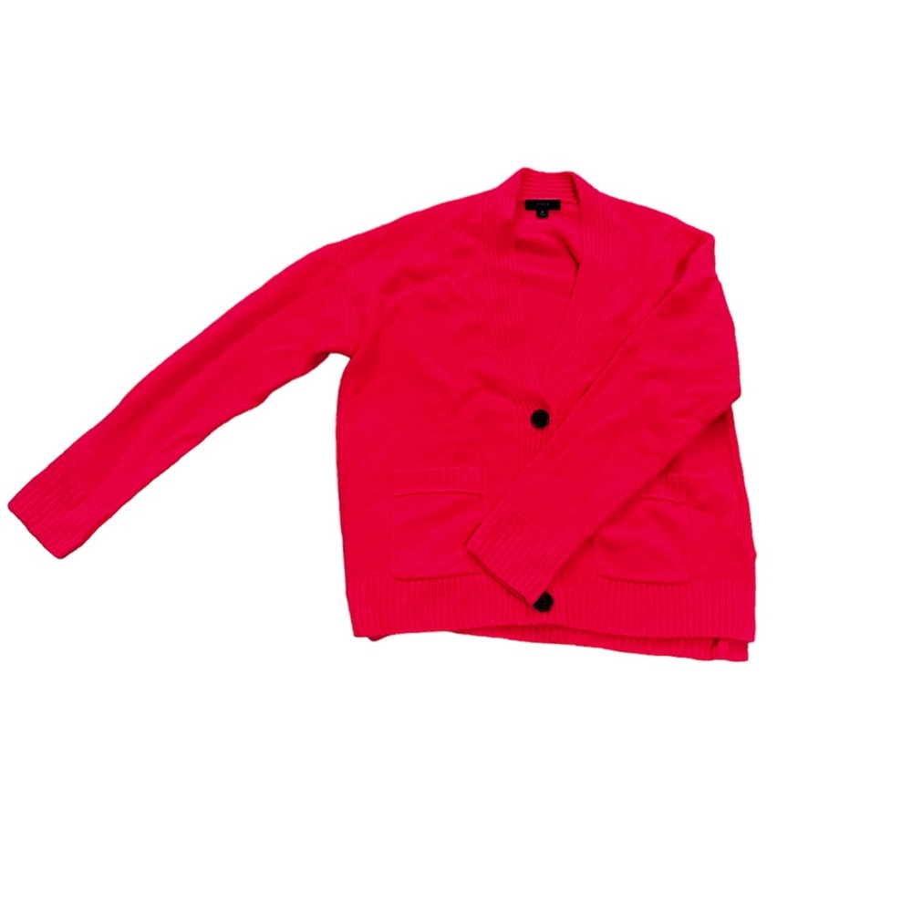J. Crew Hot Pink Cardigan Sweater Size M